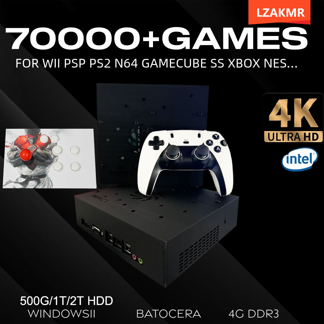Retro Gaming Emulator Console - Retro Gaming Console 70000+ Games 2TB
